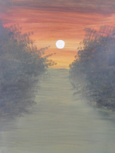 Painting titled "The twilight" by Suparuk Malain, Original Artwork, Acrylic
