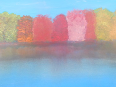 Painting titled "Lake" by Suparuk Malain, Original Artwork, Acrylic