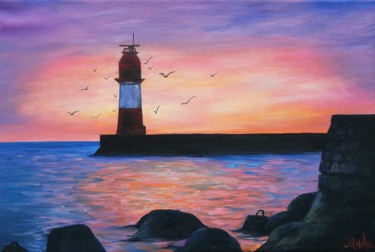 Sochi lighthouse Картина под названием "Sochi lighthouse" - Marina Orlova-Shaiupova, Подлинное произведение искусства, Масло Установлен на По…