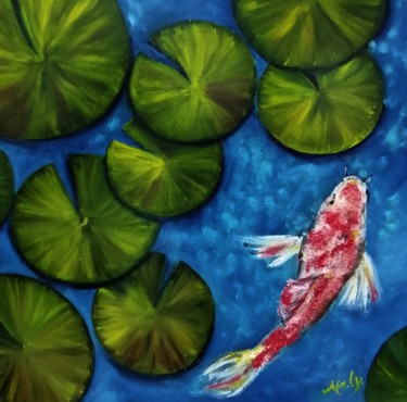 Fish for good luck Картина под названием "Fish for good luck" - Marina Orlova-Shaiupova, Подлинное произведение искусства, Масло Установлен на…