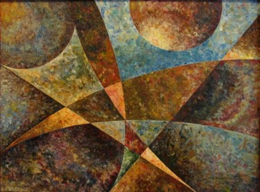 Картина под названием "Composition 267  Пе…" - Dmitri Malenki, Подлинное произведение искусства, Масло