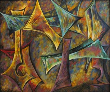 Картина под названием "Composition 269  Па…" - Dmitri Malenki, Подлинное произведение искусства, Масло