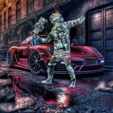 Arte digital titulada "Porsche Supreme Ban…" por Supreme Goonz, Obra de arte original, Modelado 3D