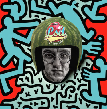 Digitale Kunst getiteld "Soy Haring, me prep…" door Supreme Goonz, Origineel Kunstwerk, Digitale collage