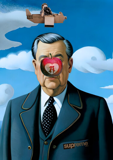 Arte digitale intitolato "Supreme Magritte" da Supreme Goonz, Opera d'arte originale, Immagine generata dall'IA