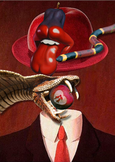 Arts numériques intitulée "El pecado de Magrit…" par Supreme Goonz, Œuvre d'art originale, Collage numérique