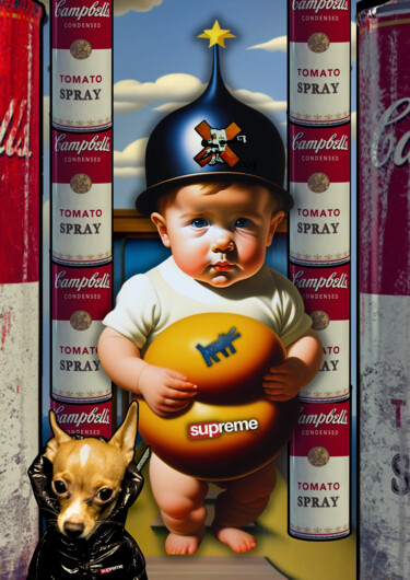 Digital Arts titled "Baby Campbells" by Supreme Goonz, Original Artwork, Digital Collage