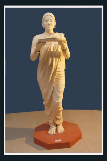 Skulptur mit dem Titel "Aarti[For sale in m…" von Supriya Shinde, Original-Kunstwerk, Polymer Ton