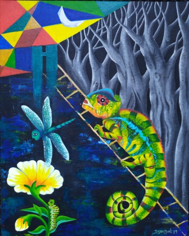 Painting titled "Polymorphous" by Surabhi Roy, Original Artwork, Acrylic