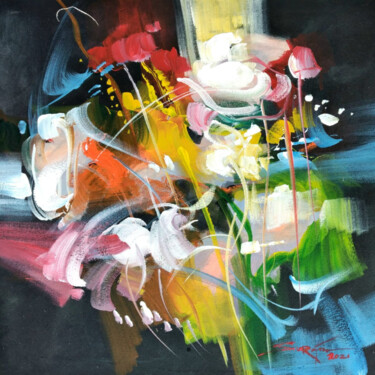 Malerei mit dem Titel "Flower" von Suratno, Original-Kunstwerk, Acryl