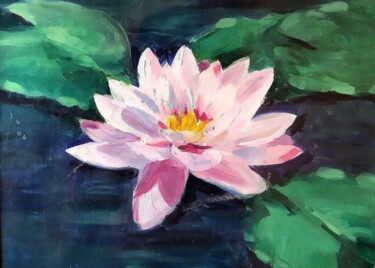 Картина под названием "Nice water lily" - Surayyo Ruzmetova, Подлинное произведение искусства, Масло