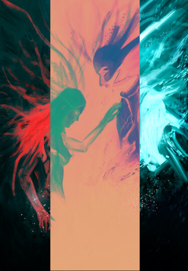 Digitale Kunst mit dem Titel "Fire and Ice" von Andrei Surdu, Original-Kunstwerk, Digitale Malerei