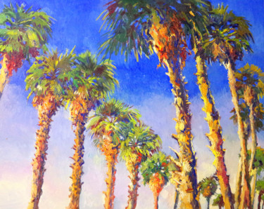Palm Trees on the Road Malarstwo zatytułowany „Palm Trees on the R…” autorstwa Suren Nersisyan, Oryginalna praca, Olej