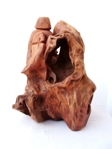 Sculpture intitulée "Discord" par Suresh Pant, Œuvre d'art originale, Bois