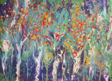 Painting titled ""Paints of forest"…" by Suriko, Original Artwork, Acrylic