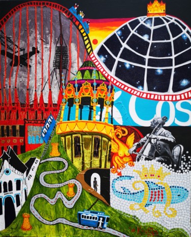 Картина под названием "Barcelona Districts…" - Karlijn Surminski, Подлинное произведение искусства, Акрил Установлен на Алюм…