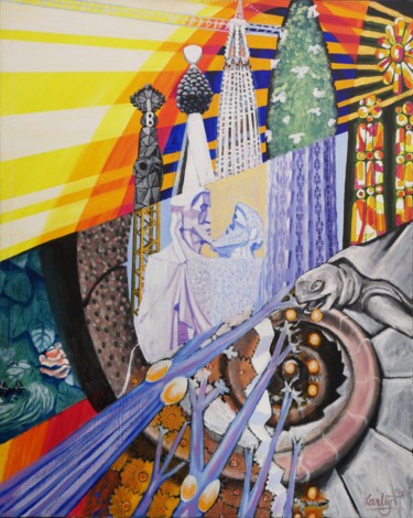 Pittura intitolato "Sagrada Familia" da Karlijn Surminski, Opera d'arte originale, Acrilico