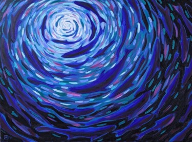 Картина под названием "Oxygen IV" - Karlijn Surminski, Подлинное произведение искусства, Масло Установлен на Деревянная рама…