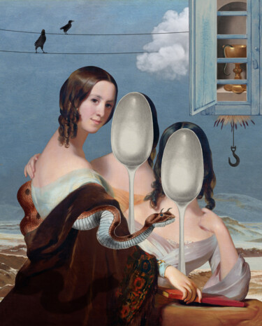 Obrazy i ryciny zatytułowany „Maiden Sisters, An…” autorstwa Tan Tolga Demirci, Oryginalna praca, Srebrny nadruk