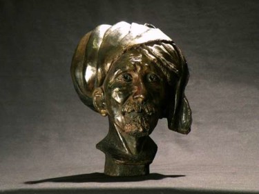 Sculpture intitulée "BUSTE INDIEN" par Nathalie Sury, Œuvre d'art originale
