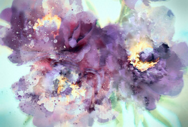 Digital Arts titled "Dusty Purple Camell…" by Susan Maxwell Schmidt, Original Artwork, Digital Painting