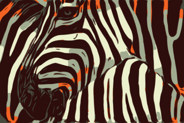 Digitale Kunst mit dem Titel "Zebras" von Susan Maxwell Schmidt, Original-Kunstwerk, Digitale Malerei