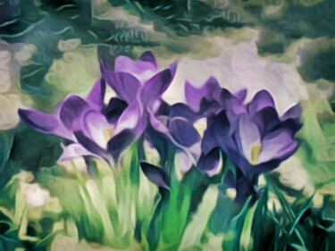 Digital Arts titled "Jardin du Viole II…" by Susan Maxwell Schmidt, Original Artwork, Digital Painting