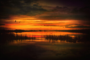Photography titled "Marsh Sunset" by Susan Maxwell Schmidt, Original Artwork, Manipulated Photography