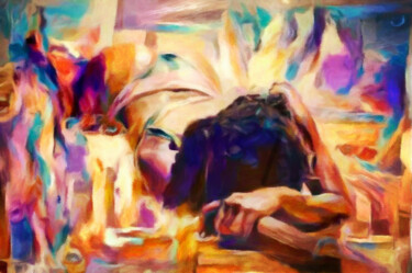 Digital Arts titled "Cecilia Sleeping" by Susan Maxwell Schmidt, Original Artwork, Digital Painting