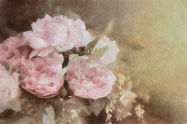 Digitale Kunst getiteld "Blush Pink Peonies" door Susan Maxwell Schmidt, Origineel Kunstwerk, Digitaal Schilderwerk