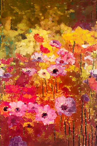 Digital Arts titled "Sea of Anemones" by Susan Maxwell Schmidt, Original Artwork, Digital Painting