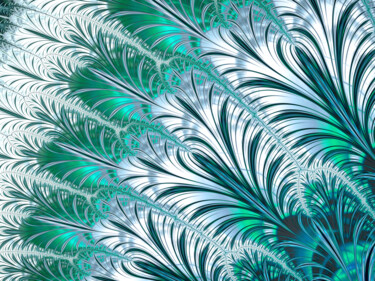 Digital Arts titled "Nouveau Feathers" by Susan Maxwell Schmidt, Original Artwork, Digital Painting