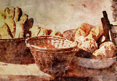 Arte digitale intitolato "Baskets of Artisan…" da Susan Maxwell Schmidt, Opera d'arte originale, Pittura digitale