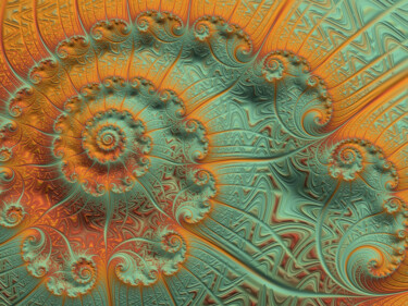 Digital Arts titled "Copper Verdigris" by Susan Maxwell Schmidt, Original Artwork, Digital Painting