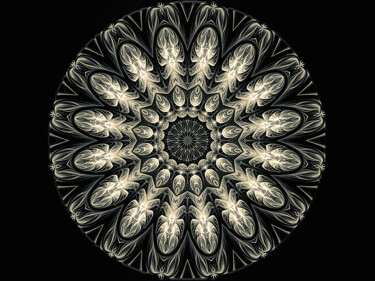 Grafika cyfrowa / sztuka generowana cyfrowo zatytułowany „Cameo Mandala” autorstwa Susan Maxwell Schmidt, Oryginalna praca,…