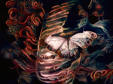 Digital Arts titled "Wings of the Night" by Susan Maxwell Schmidt, Original Artwork, Digital Painting