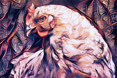 Цифровое искусство под названием "The Petulant Hen" - Susan Maxwell Schmidt, Подлинное произведение искусства, Цифровая живо…