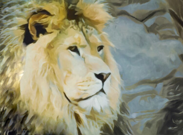 Цифровое искусство под названием "Lionhearted" - Susan Maxwell Schmidt, Подлинное произведение искусства, Цифровая живопись