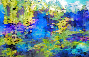 Digitale Kunst getiteld "In Monet's Garden" door Susan Maxwell Schmidt, Origineel Kunstwerk, Digitaal Schilderwerk