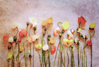Digital Arts titled "Poppies of Summer's…" by Susan Maxwell Schmidt, Original Artwork, Digital Painting