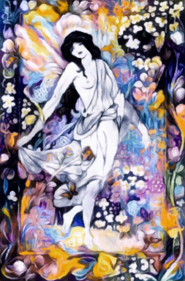 Цифровое искусство под названием "Summer Fairy" - Susan Maxwell Schmidt, Подлинное произведение искусства, Цифровая живопись