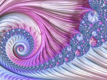 Digitale Kunst mit dem Titel "Opal Nautilus" von Susan Maxwell Schmidt, Original-Kunstwerk, Digitale Malerei