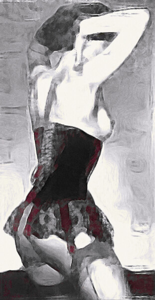 Digital Arts titled "Seamed Stockings" by Susan Maxwell Schmidt, Original Artwork, Digital Painting