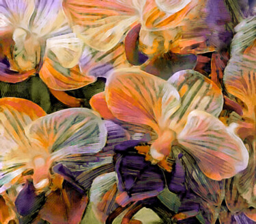 Digital Arts titled "Moth Orchid Bouquet" by Susan Maxwell Schmidt, Original Artwork, Digital Painting