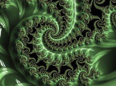 Digital Arts titled "Carved Jade Fern Le…" by Susan Maxwell Schmidt, Original Artwork, Digital Painting