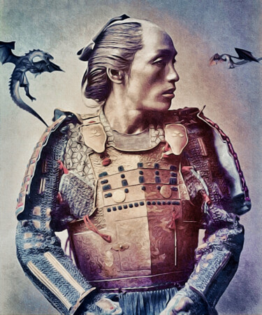 Fotografia intitolato "The Samurai and the…" da Susan Maxwell Schmidt, Opera d'arte originale, Fotografia manipolata