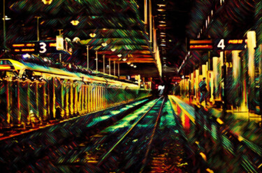 Digitale Kunst getiteld "Auckland Underground" door Susan Maxwell Schmidt, Origineel Kunstwerk, Digitaal Schilderwerk