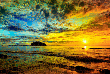 Fotografie getiteld "Golden Sea" door Susan Maxwell Schmidt, Origineel Kunstwerk, Gemanipuleerde fotografie