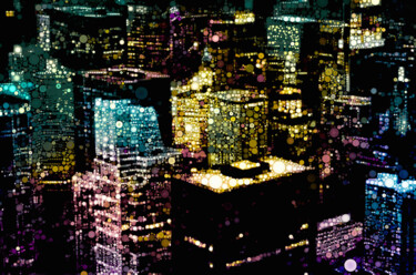 Digital Arts με τίτλο "Chicago City Lights" από Susan Maxwell Schmidt, Αυθεντικά έργα τέχνης, Φωτογραφία Μοντάζ