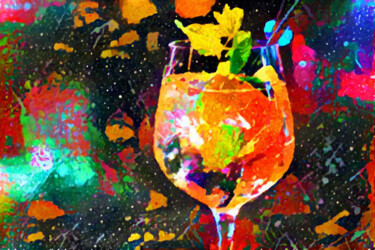 Цифровое искусство под названием "Cocktail Hour" - Susan Maxwell Schmidt, Подлинное произведение искусства, Цифровая живопись